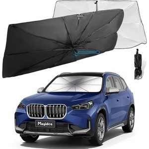 Car Windshield Sun Shade - Foldable Umbrella Reflective Sunshade for Car Front